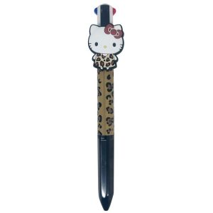 Hello Kitty  4-Color Leopard Ballpoint Pen with Sanrio Mascot