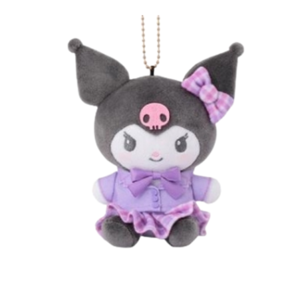 Sanrio Kuromi Plush Mascot Keychain (Uniform Style)