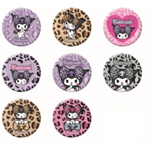 Kuromi Trading Can Badge Ribbon Leopard