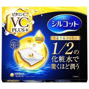 Unicharm - Silcot Sponge Touch Moisturizing Vitamin C Plus+ Cotton Pad