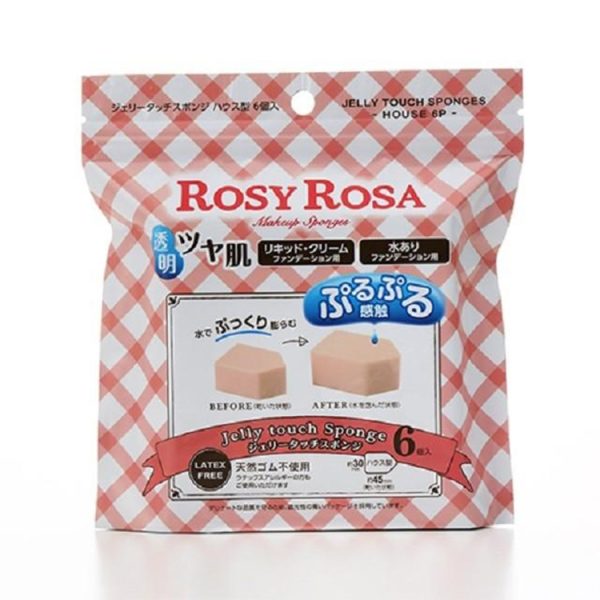 Rosy Rosa Jelly Touch Sponge House Shape 6 Pieces