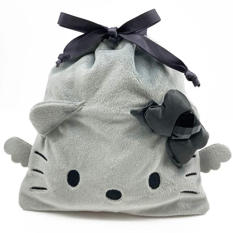 Hello Kitty Face Drawstring Bag Gray
