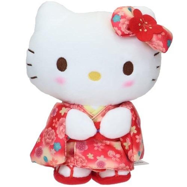 Gradation Kimono Standing Plush Hello Kitty (Small)