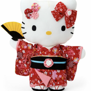 KT Chirimen Japanese Doll Plush Toy L (27cm) Red