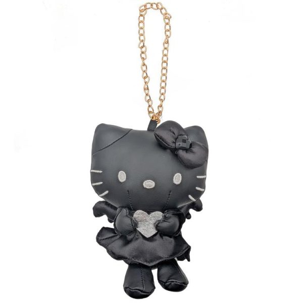 Hello Kitty Synthetic Leather Mascot Charm, Black