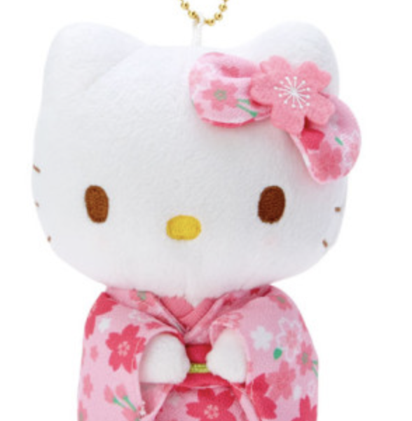 Sanrio Mascot Holder Hello Kitty : Sakura Kimono Pink