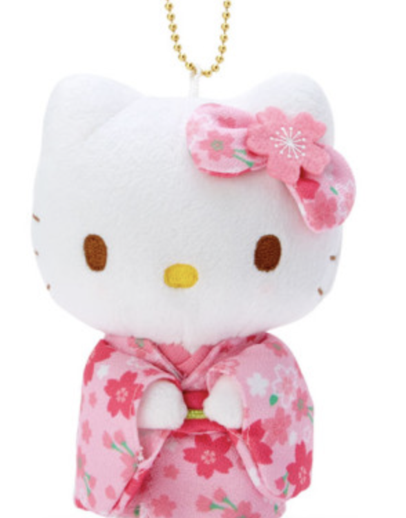 Sanrio Mascot Holder Hello Kitty : Sakura Kimono Pink
