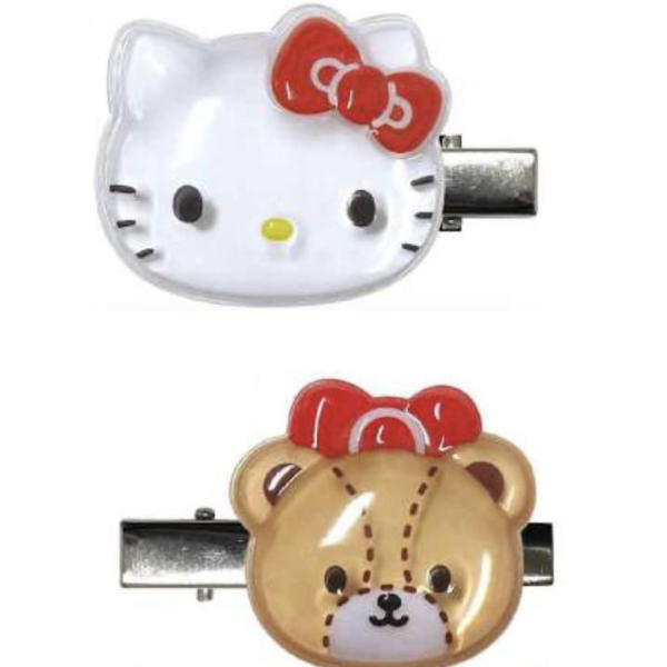 Plump Hair Clip 2P Hello Kitty