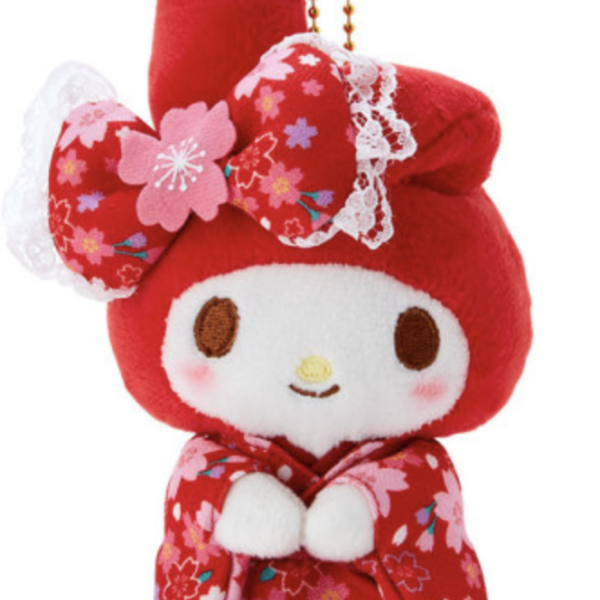 Sanrio Mascot Holder My Melody : Sakura Kimono Red