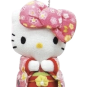 Big Ribbon Chirimen Hello Kitty Plush Toy S