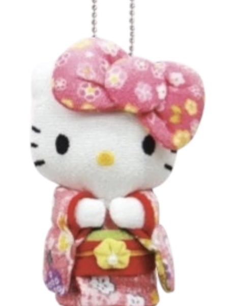 Big Ribbon Chirimen Hello Kitty Plush Toy S