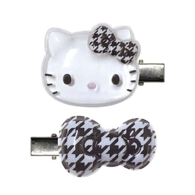 Sanrio Plump Hair Clips (2 Pieces) Hello Kitty Houndstooth