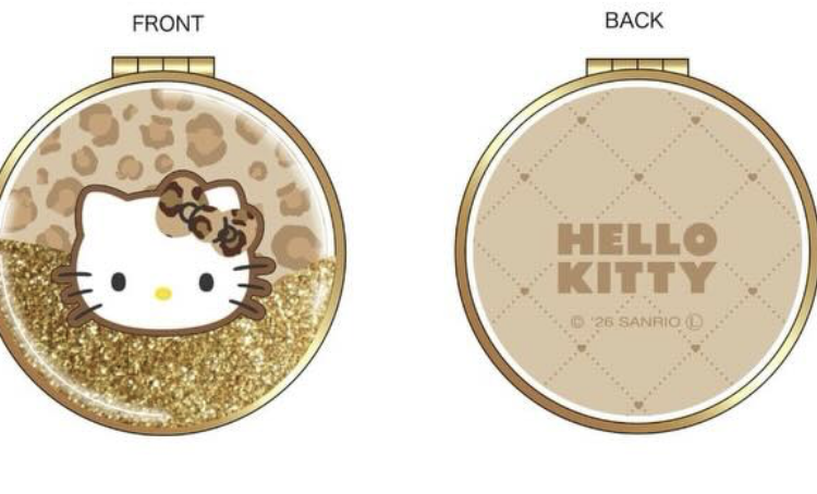 Hello Kitty Floating Double Mirror Leopard Print