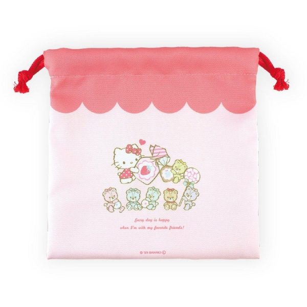 T's Factory Sanrio Flat Drawstring Pouch Colorful Tiny Chum