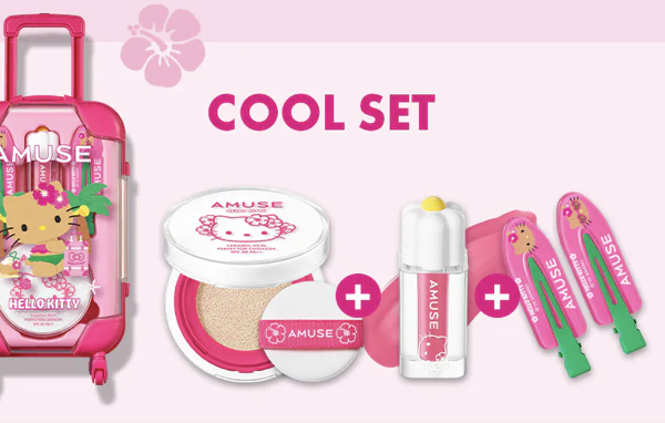 AMUSE QUICK MAKEUP MINI LUGGAGE SET 02 Cool Set (Gal Kitty)