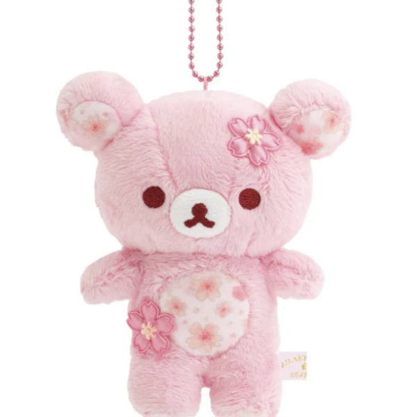 San-X Sakura Rilakkuma Plush Keychain Bag Charm