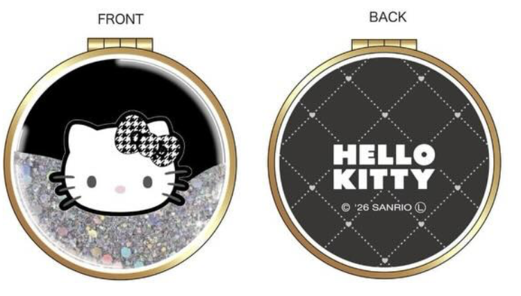 Hello Kitty Floating Double Mirror Monochrome