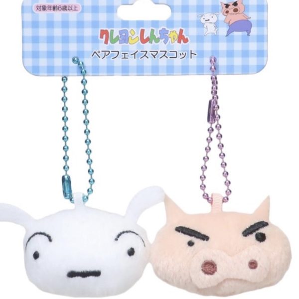Crayon Shin-chan Pair Face Mascot Shiro & Buriburizaemon