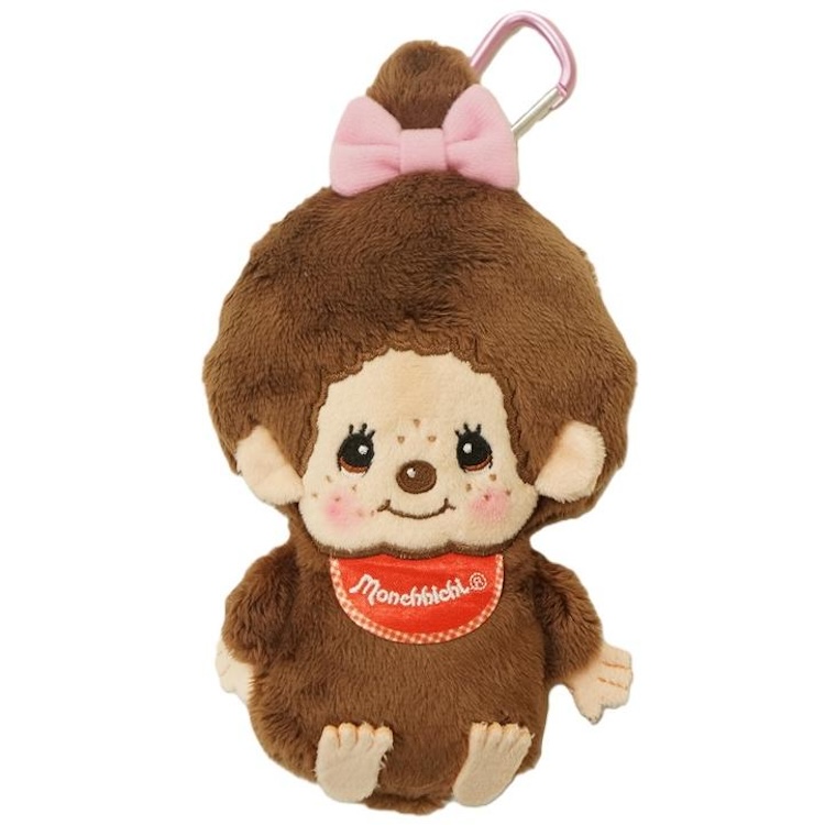 Monchhichi-Chan Mascot Pouch with Carabiner