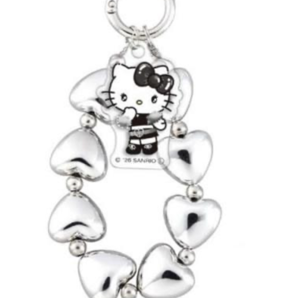 Hello Kitty Heart Ring Keychain Hello Kitty Gray