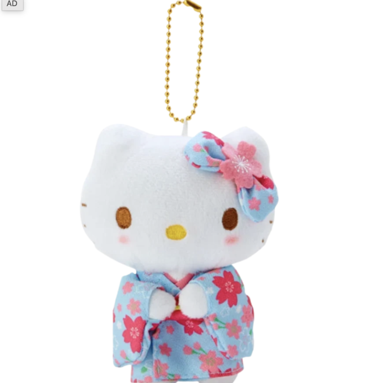 Sanrio Mascot Holder Hello Kitty Kimono Light Blue