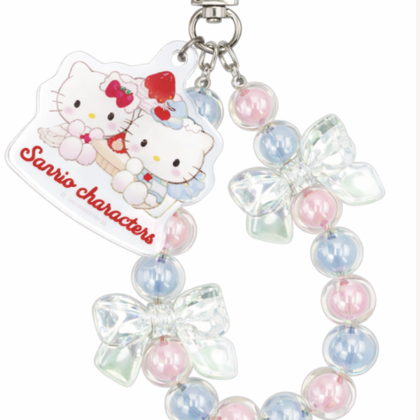 Hello Kitty & Dear Daniel Sky Blue Cherry Cake Candy Bead Keychain