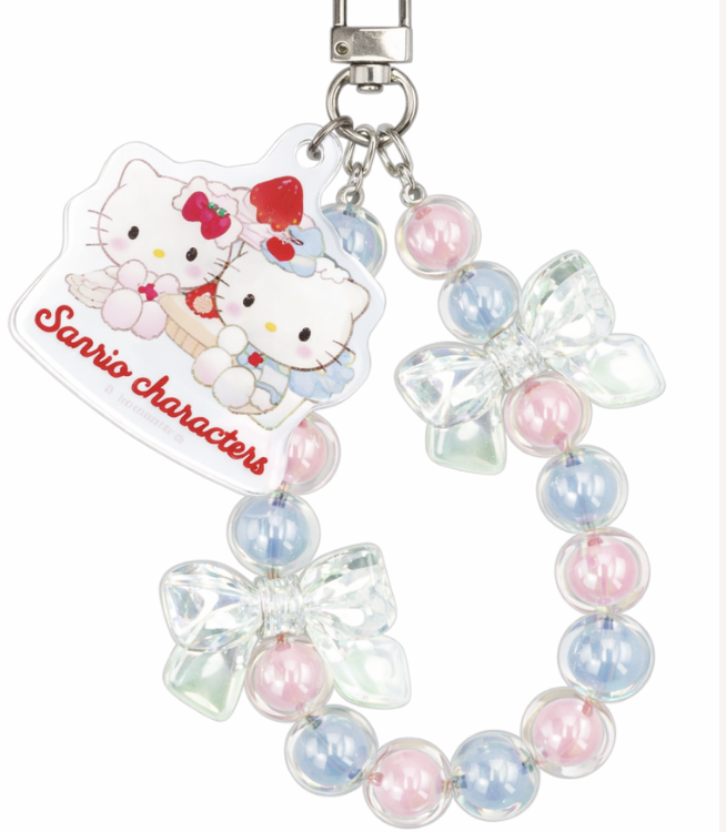 Hello Kitty & Dear Daniel Sky Blue Cherry Cake Candy Bead Keychain