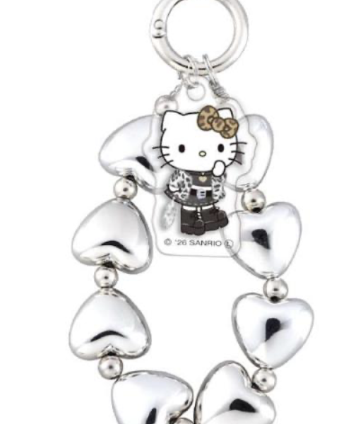 Hello Kitty Heart Ring Keychain Hello Kitty Beige